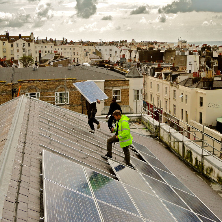Our research found that images of people ‘getting on with it’ and working on climate solutions are more effective than images of people admiring new technologies from afar.